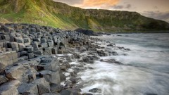 Mountains Landscapes stones Sea