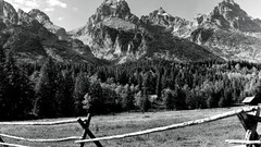 Mountains Landscapes Trees fences