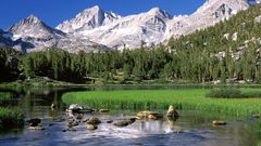 Mountains Landscapes Trees rivers