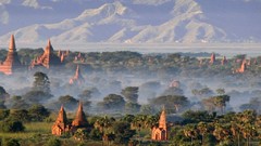 Mountains Landscapes Trees Temples