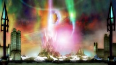 Mountains lights science fiction moons futuristic