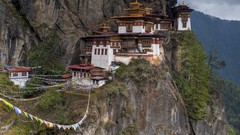 Mountains Monastery architecture Temples Bhutan