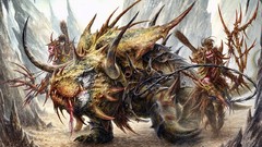 Mountains Monsters paintings Warriors artwork fantasy art