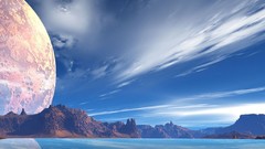 Mountains moon abstract skyscapes