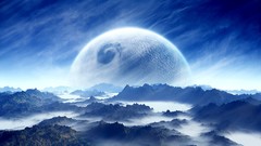 Mountains moon forests