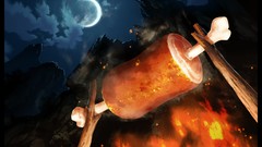 Mountains moon meat skyscapes campfire