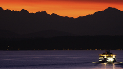 Mountains nature ferry