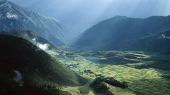 Mountains nature fields valleys