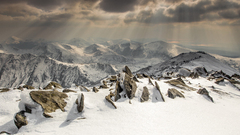 Mountains nature snow landscape winter clouds