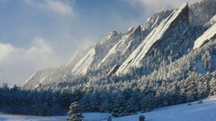 Mountains nature snow Trees landscape flatirons boulder Colorado