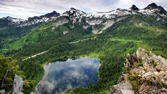 Mountains nature Trees lakes