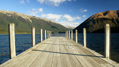 Mountains ocean clouds Landscapes