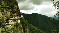 Mountains old architecture houses
