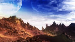 Mountains outer space Mars