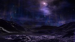 Mountains outer space multicolor