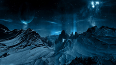 Mountains outer space planets