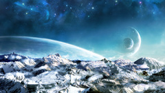 Mountains outer space Stars