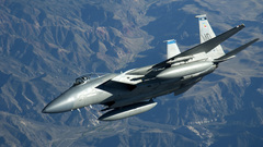 Mountains planes f-15 eagle
