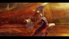 Mountains rain Lightning storm dress hats goddess wet dancing 