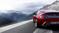 Mountains red cars roads BMW Zagato Concept