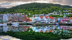 Mountains reflections cityscapes