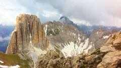 Mountains rock clouds landscape nature