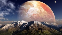 Mountains serenity outer space