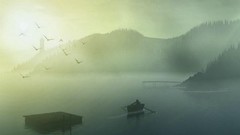 Mountains ships lakes