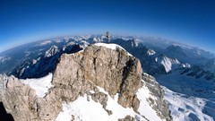 Mountains snow cross rocks