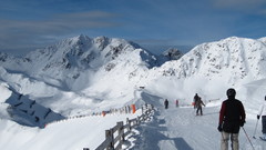Mountains snow fences ski