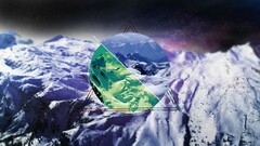 Mountains snow landscape polyscape Stars triangle circle