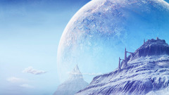 Mountains snow outer space