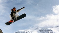 Mountains Sports Snowboarding woman fitness