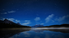 Mountains Stars skyscapes Space