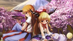Mountains touhou cherry blossoms