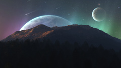 Mountains Trees forests planets