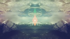 Mountains triangles retro pyramids rhombus filter digital art 