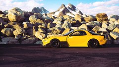 Mountains tuning Mazda rocks vehicles mazda rx-7 rx-7 depth of 