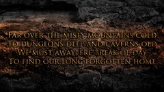 Mountains Typography rocks Lyrics poetry JRR Tolkien The Hobbit