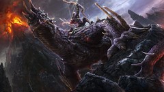 Mountains Volcanoes Dinosaurs artwork Archers