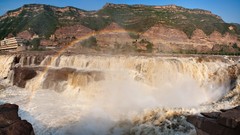 Mountains waterfalls rainbows