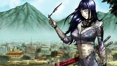 Mountains weapons fighters hyuuga hinata naruto shippuden