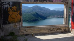 Mountains window lakes