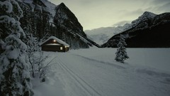 Mountains winter snow cabin