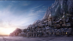 Mountains winter snow sunlight