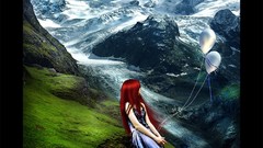 Mountains woman Dreamer Balloons Castles