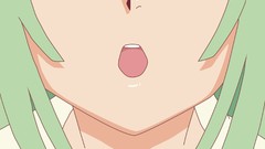Mouth bakemonogatari green hair