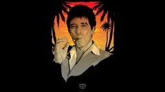 Movies black background Scarface Al Pacino fan art portraits 