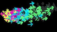 Movies flock black background colors arrows 3d many colors