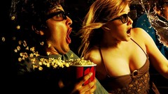 Movies glasses popcorn girls with glasses